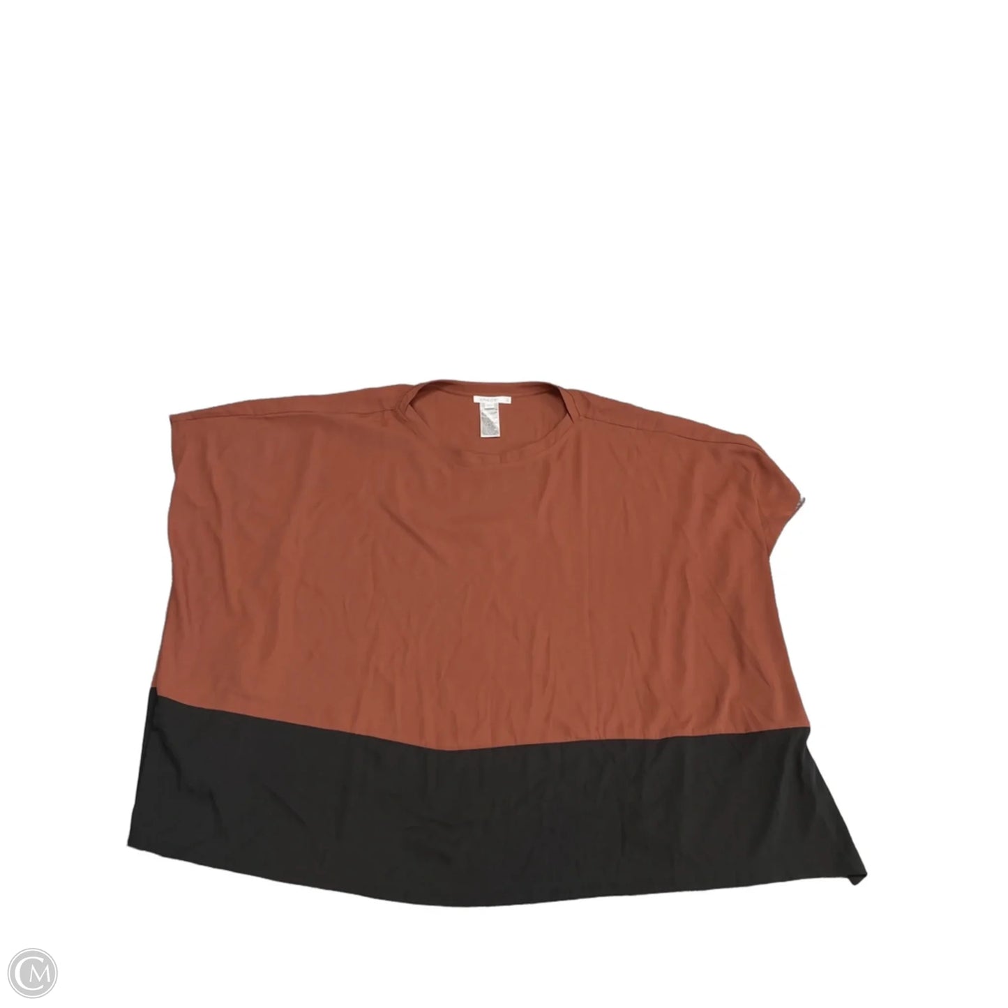 Blouse Short Sleeve By Chicos In Black & Brown, Size: Xl