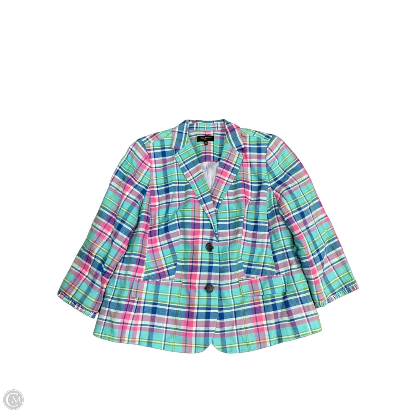Blazer By Talbots In Plaid Pattern, Size: 18