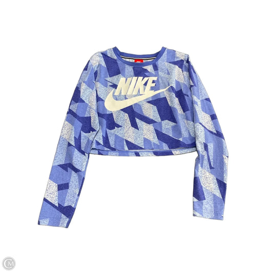 Athletic Top Long Sleeve Crewneck By Nike Apparel In Blue, Size: L