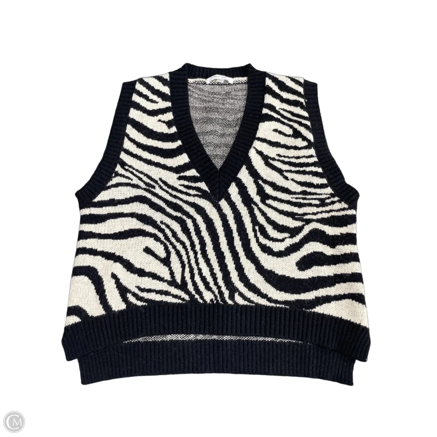 Vest Sweater By Cloud Ten In Animal Print, Size: L