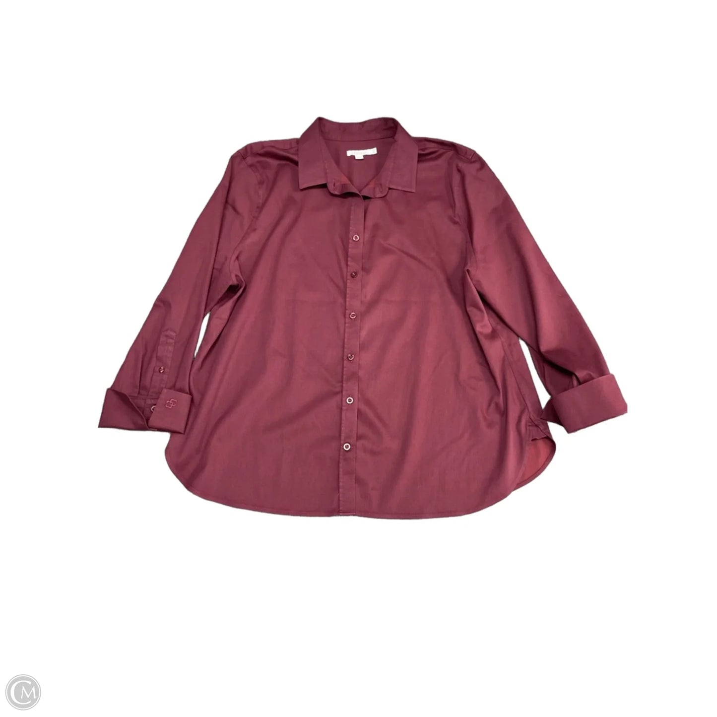 Top Long Sleeve By Chicos In Maroon, Size: 18