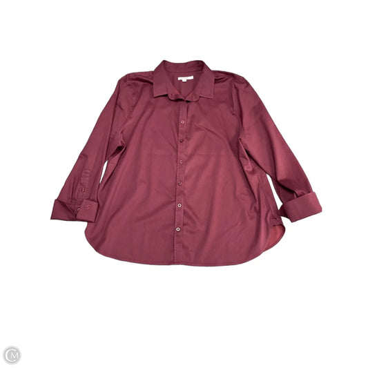 Top Long Sleeve By Chicos In Maroon, Size: 18