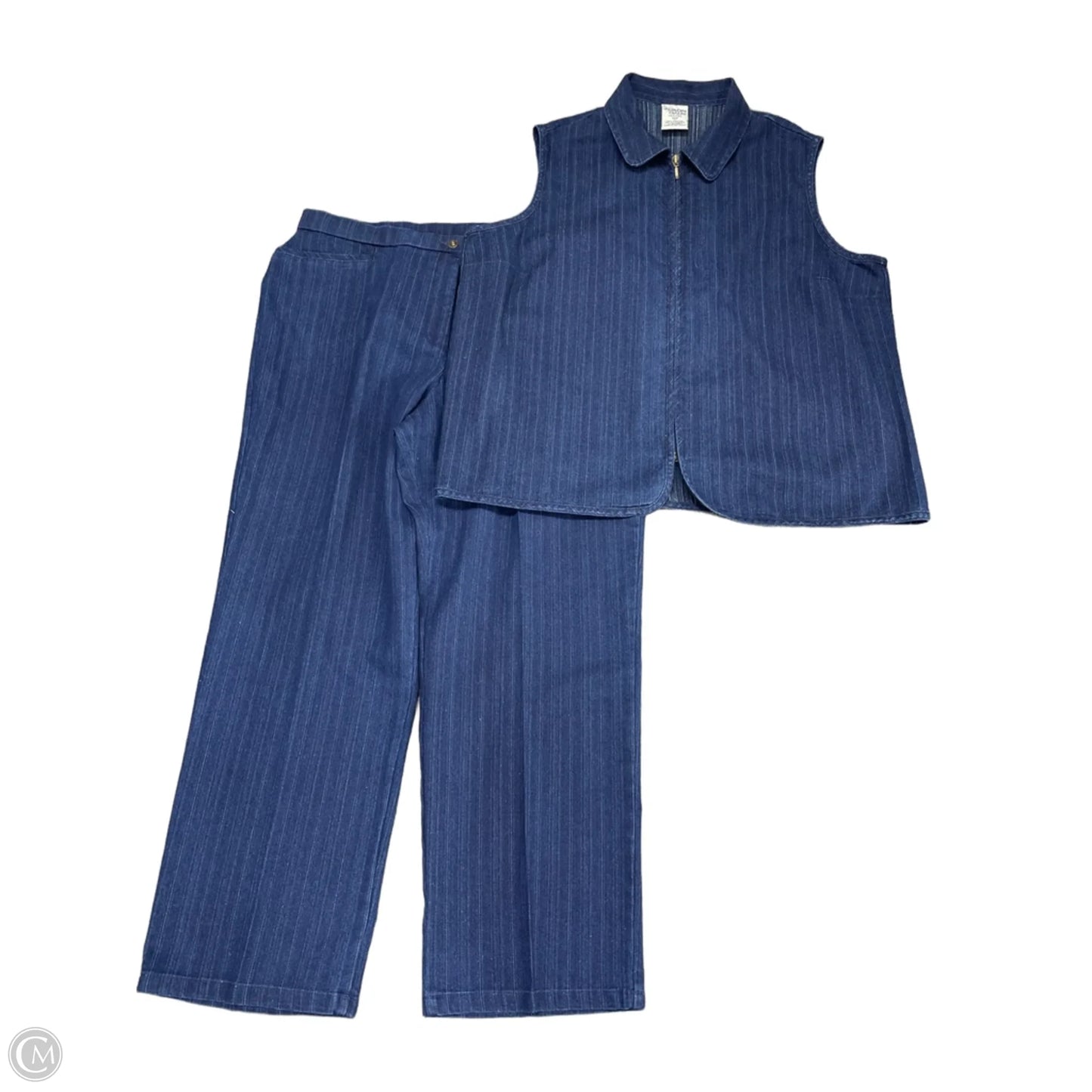 Pants Set 2pc By Allison Daley In Blue Denim, Size: 16