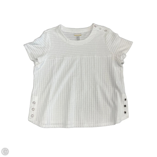 Top Short Sleeve By Alfred Dunner In White, Size: 1x