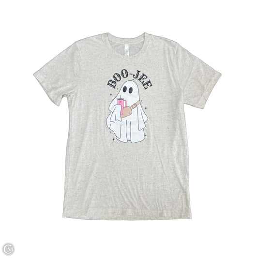 Top Short Sleeve Basic By Canvas In Beige, Size: M