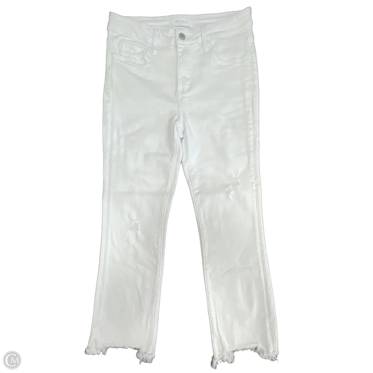 Jeans Straight By Vervet In White Denim, Size: 4