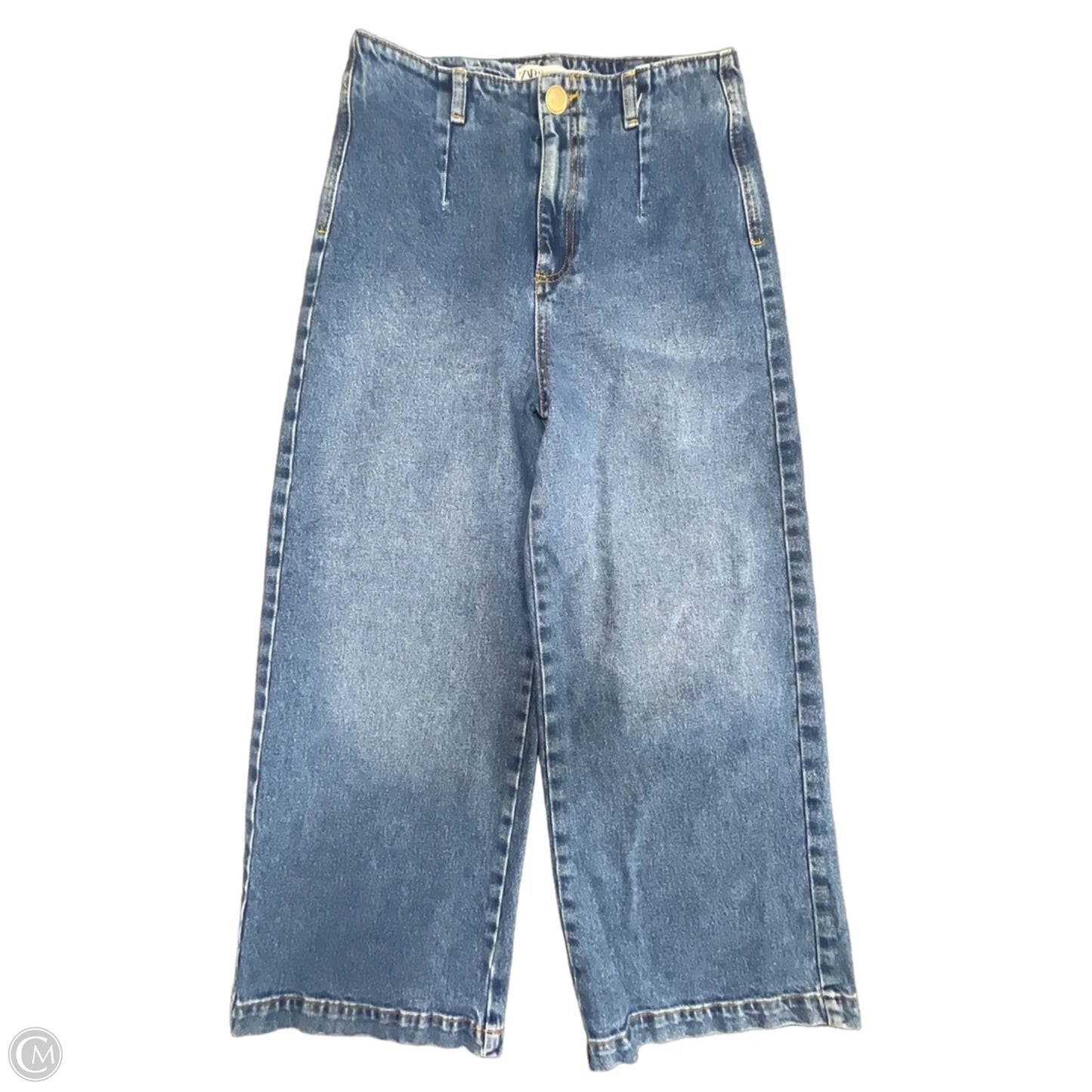 Jeans Cropped By Zara In Blue Denim, Size: 6