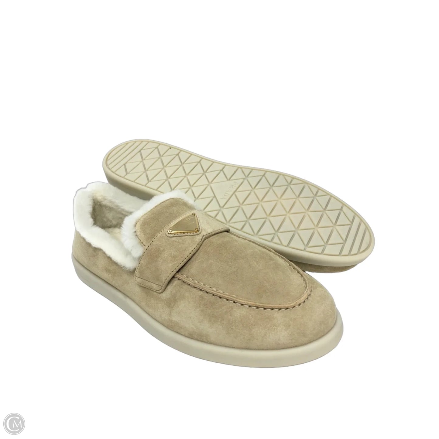 Shoes Luxury Designer By Prada In Tan, Size: 9.5