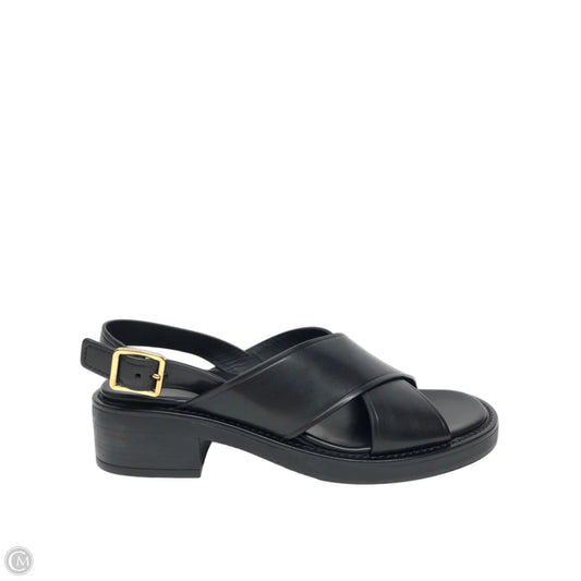 Sandals Luxury Designer By Prada In Black, Size: 9