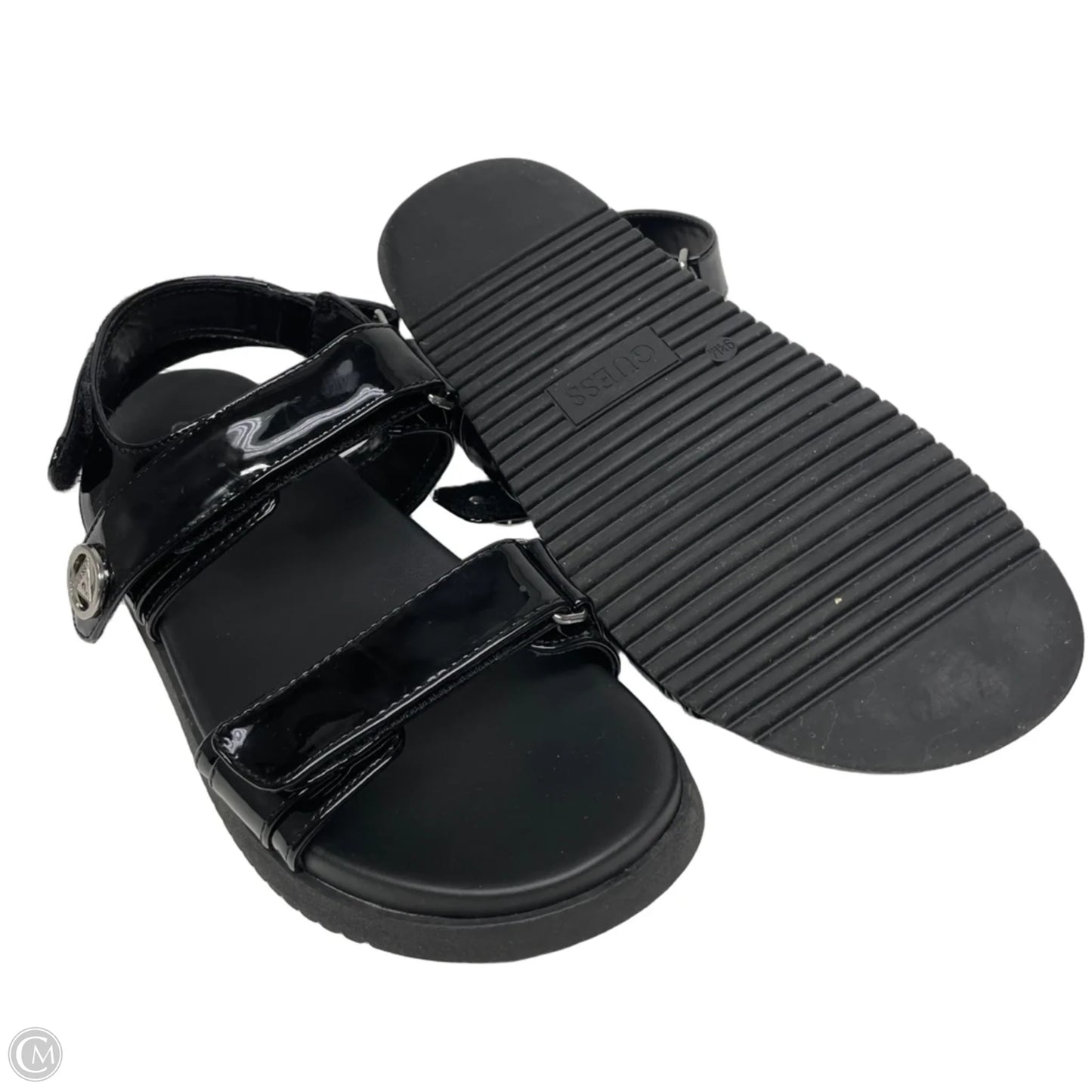 Sandals Flats By Guess In Black, Size: 9.5