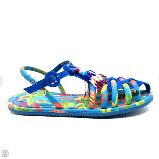 Sandals Flats By Farm Rio In Blue, Size: 9