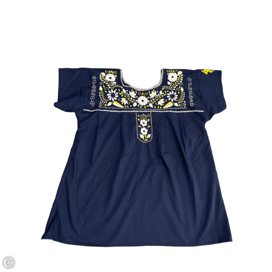 Tunic Short Sleeve By Clothes Mentor In Navy, Size: Xl