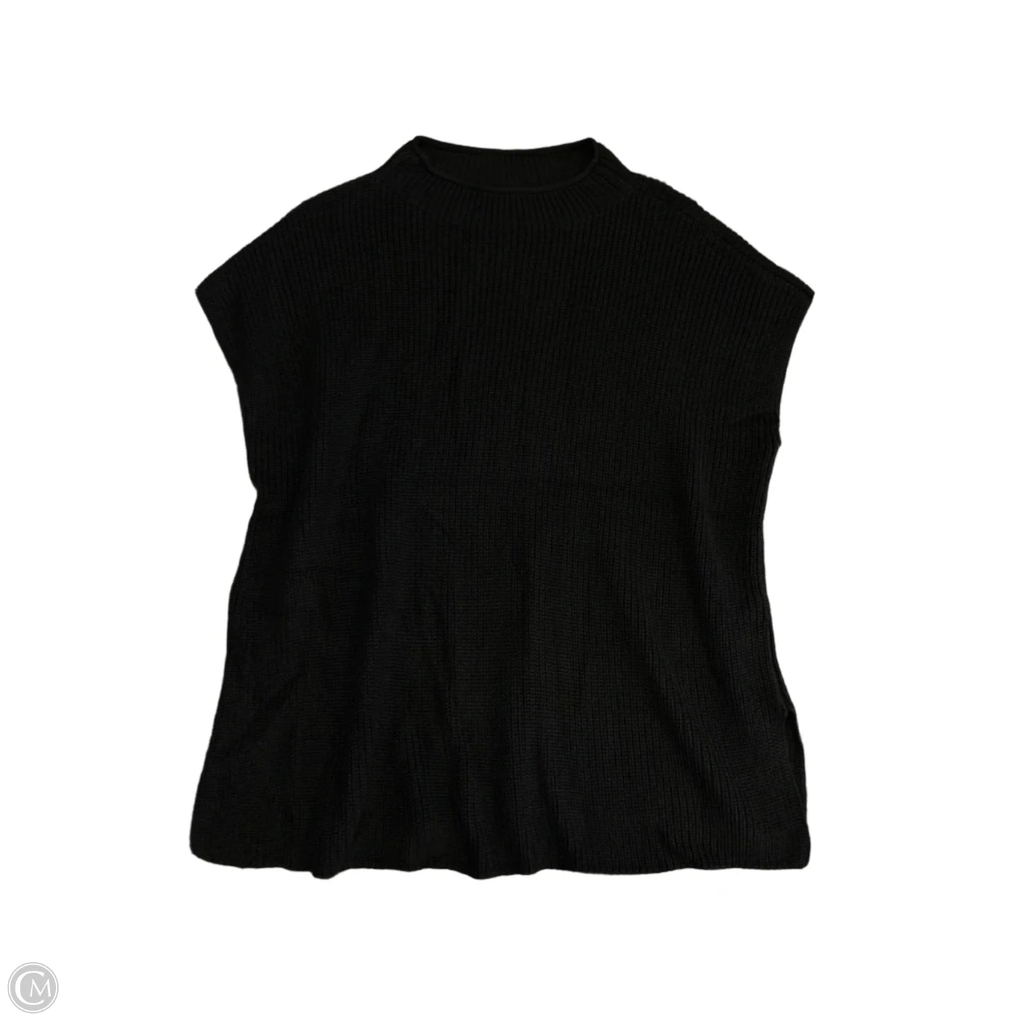 Sweater Short Sleeve By Eileen Fisher In Black, Size: L