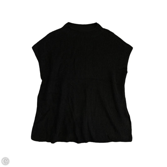 Sweater Short Sleeve By Eileen Fisher In Black, Size: L