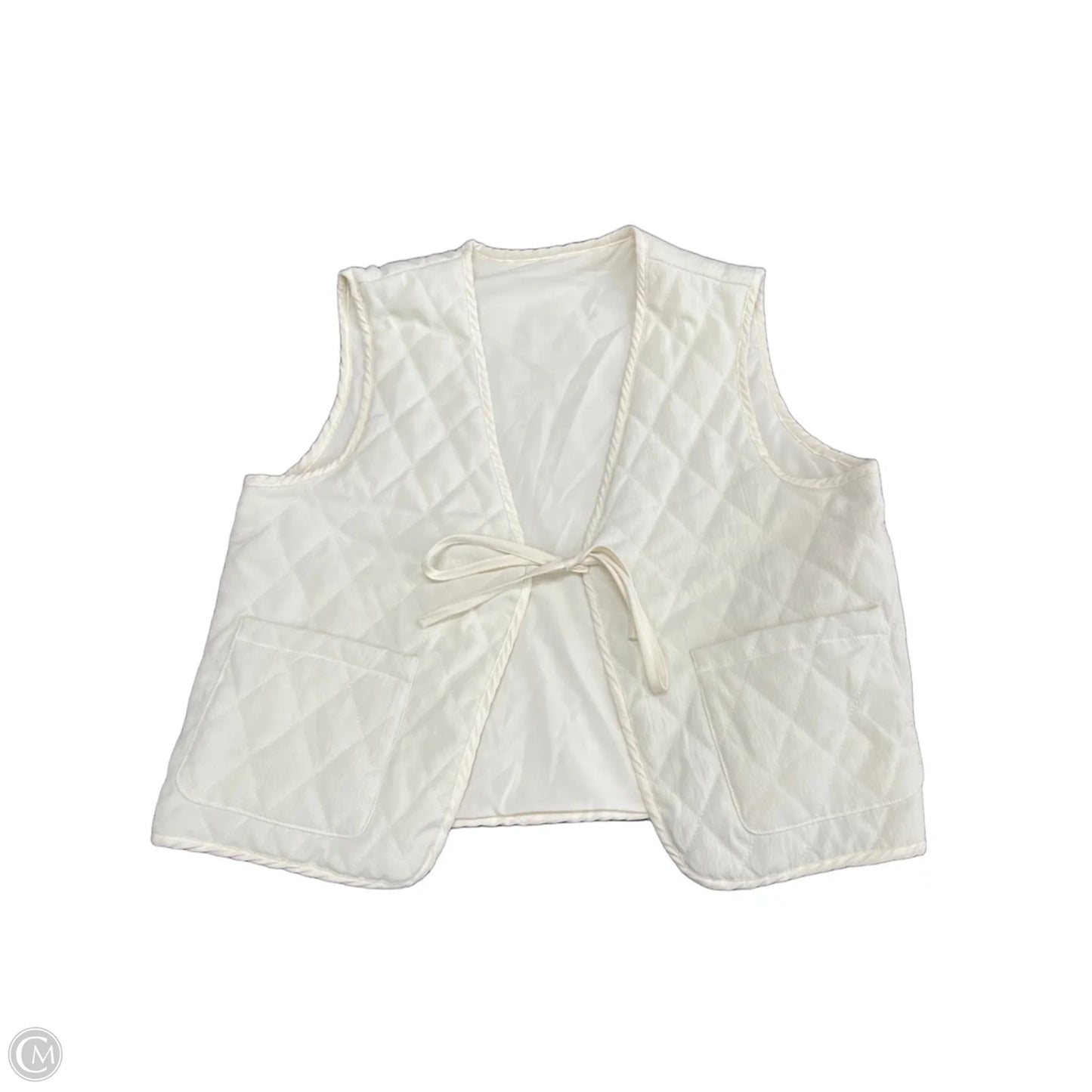 Vest Puffer & Quilted By Shein In Cream, Size: L