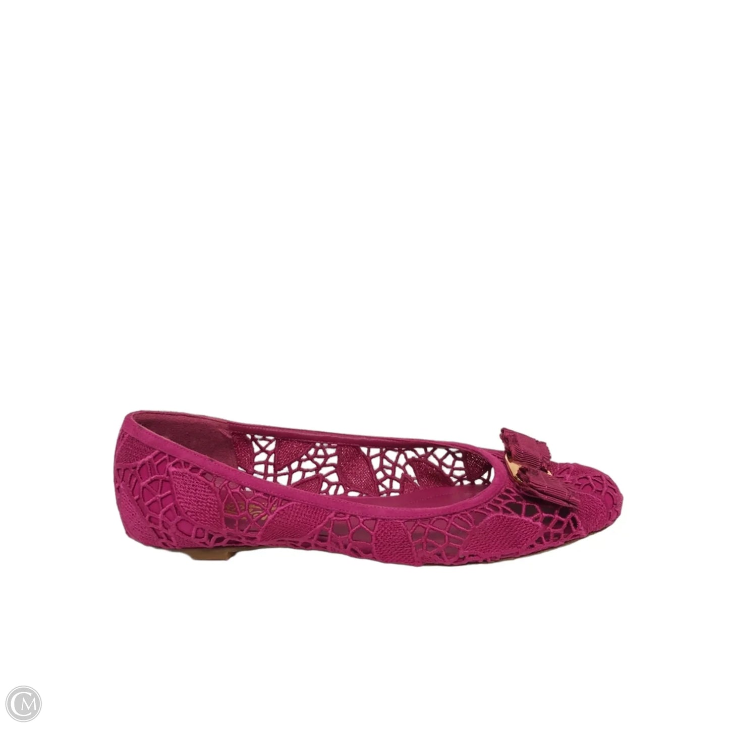 Shoes Luxury Designer By Ferragamo In Pink & Purple, Size: 10