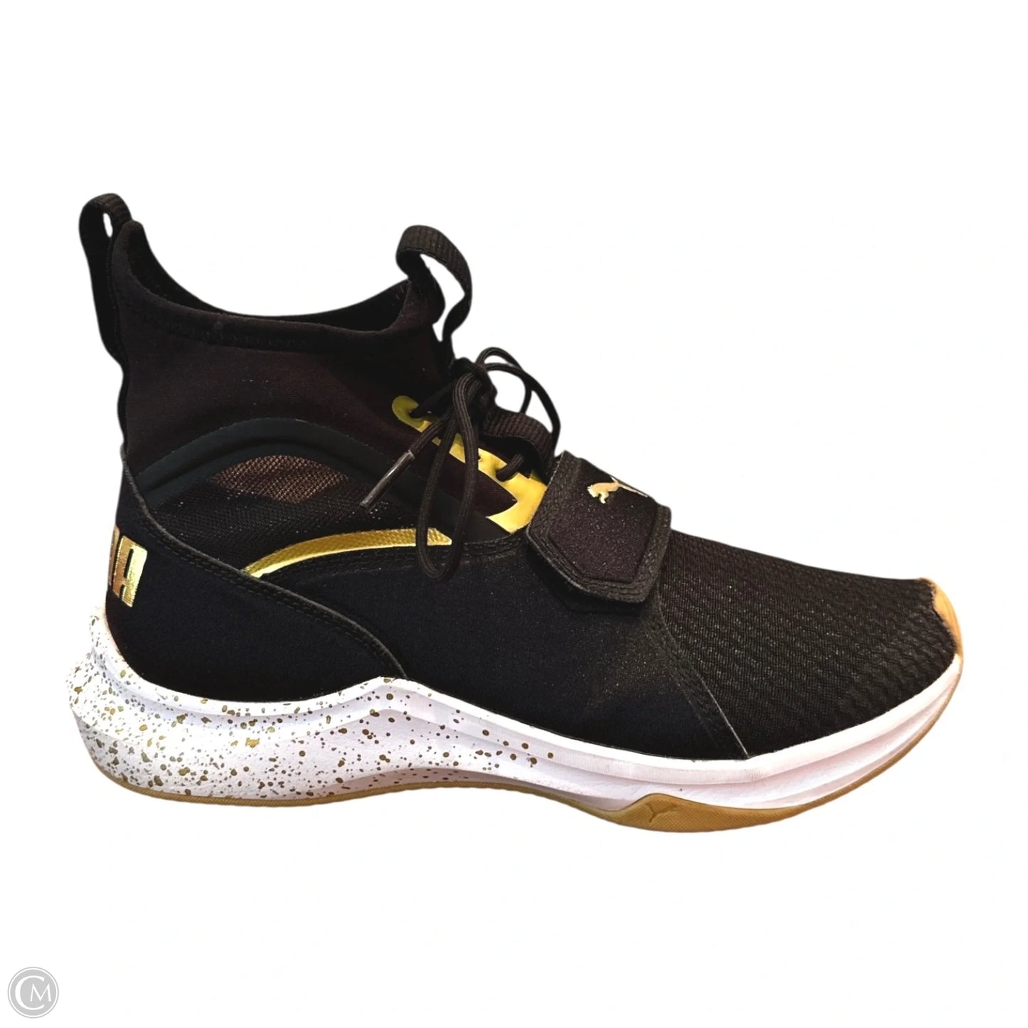 Shoes Athletic By Puma In Black & Gold, Size: 6