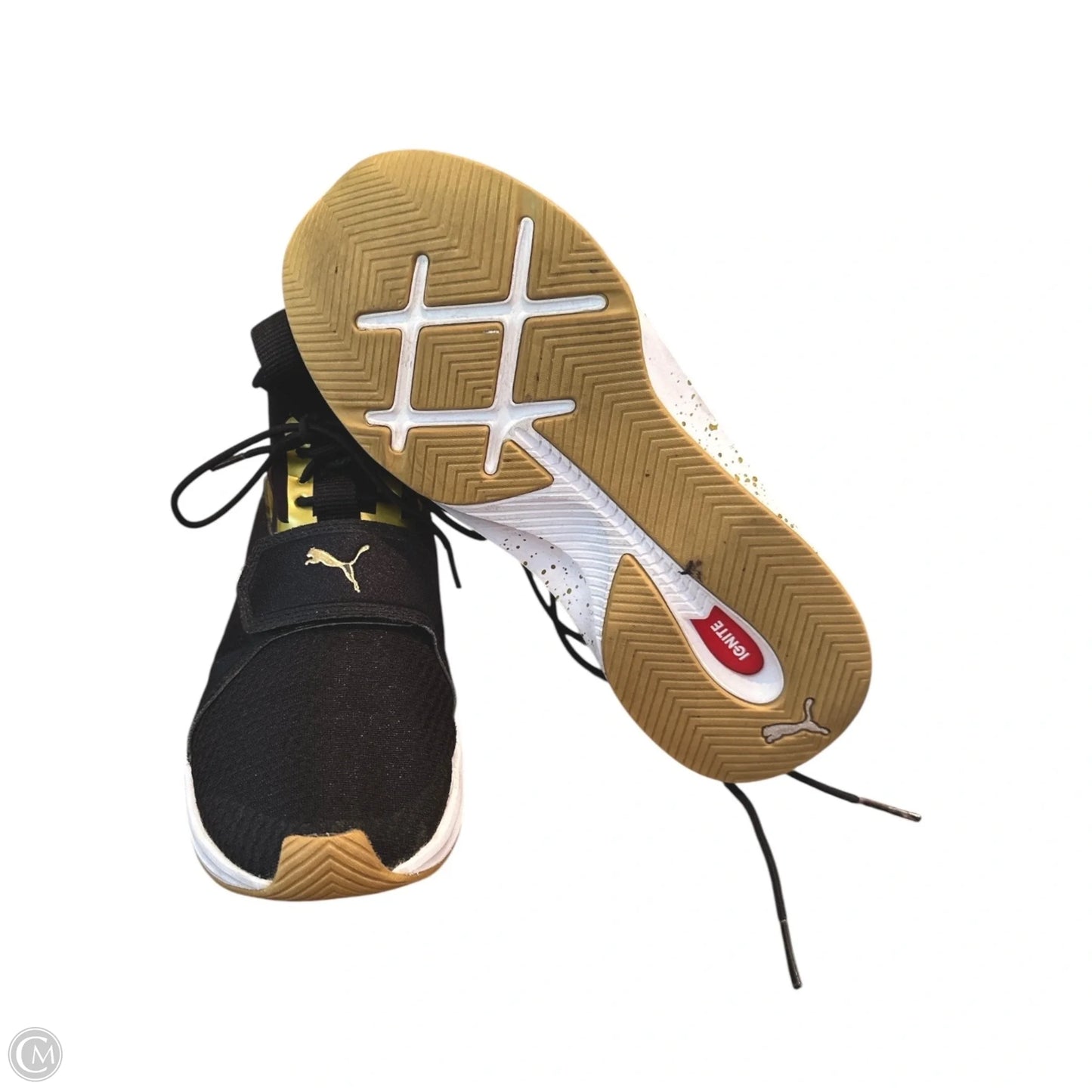 Shoes Athletic By Puma In Black & Gold, Size: 6