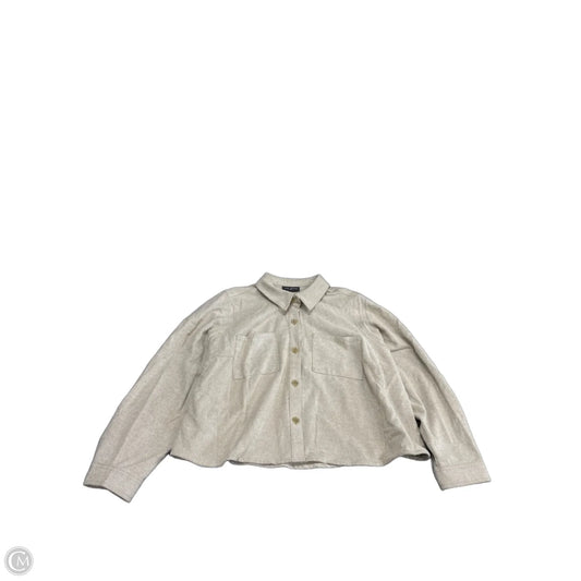 Jacket Shirt By Lane Bryant In Beige, Size: 1x