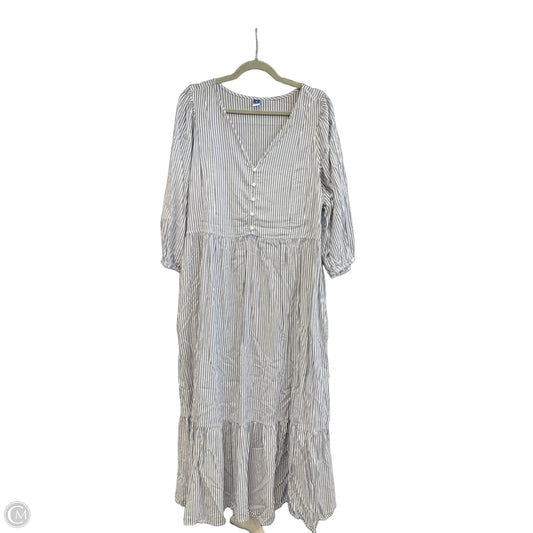 Dress Casual Midi By Old Navy In Blue & White, Size: Xl