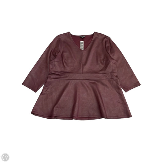 Tunic 3/4 Sleeve By Lane Bryant In Maroon, Size: 1x
