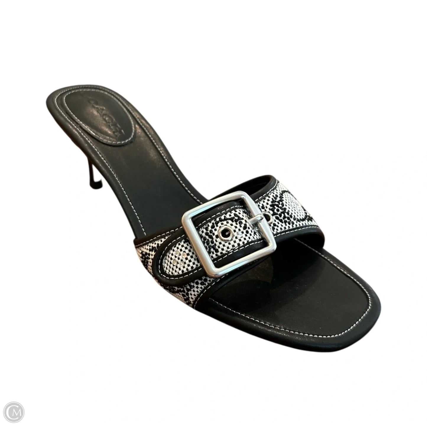 Sandals Designer By Coach In Black & Grey, Size: 8