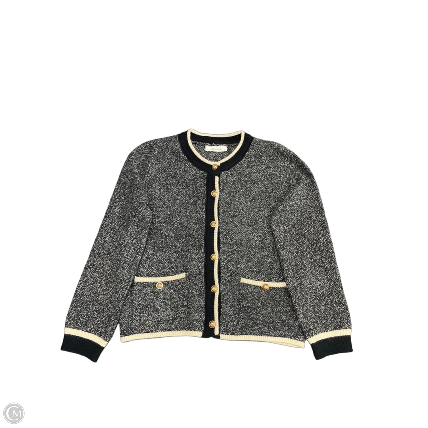 Sweater Cardigan By Clothes Mentor In Black & Cream, Size: S