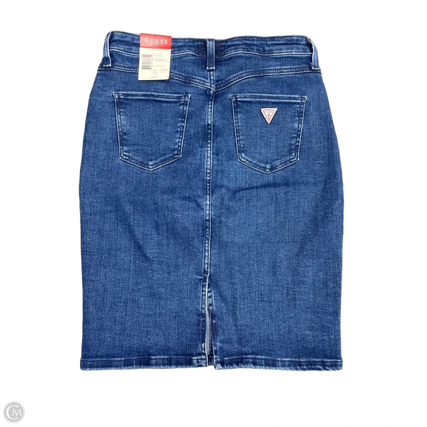 Skirt Midi By Guess In Blue Denim, Size: 8