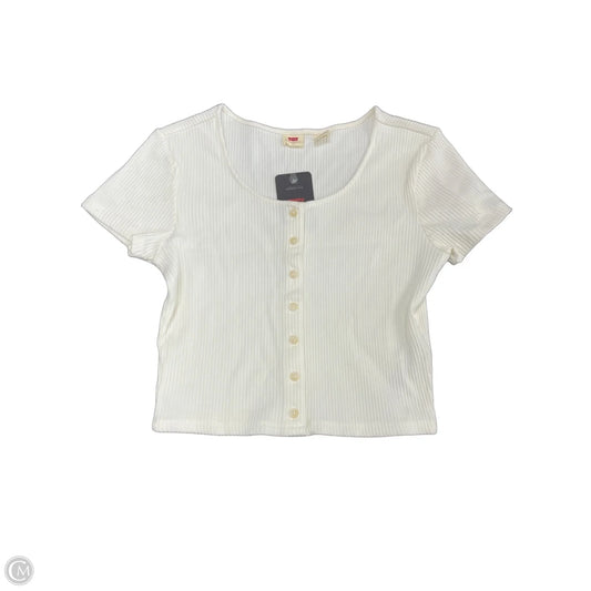 Top Short Sleeve By Levis In Cream, Size: L