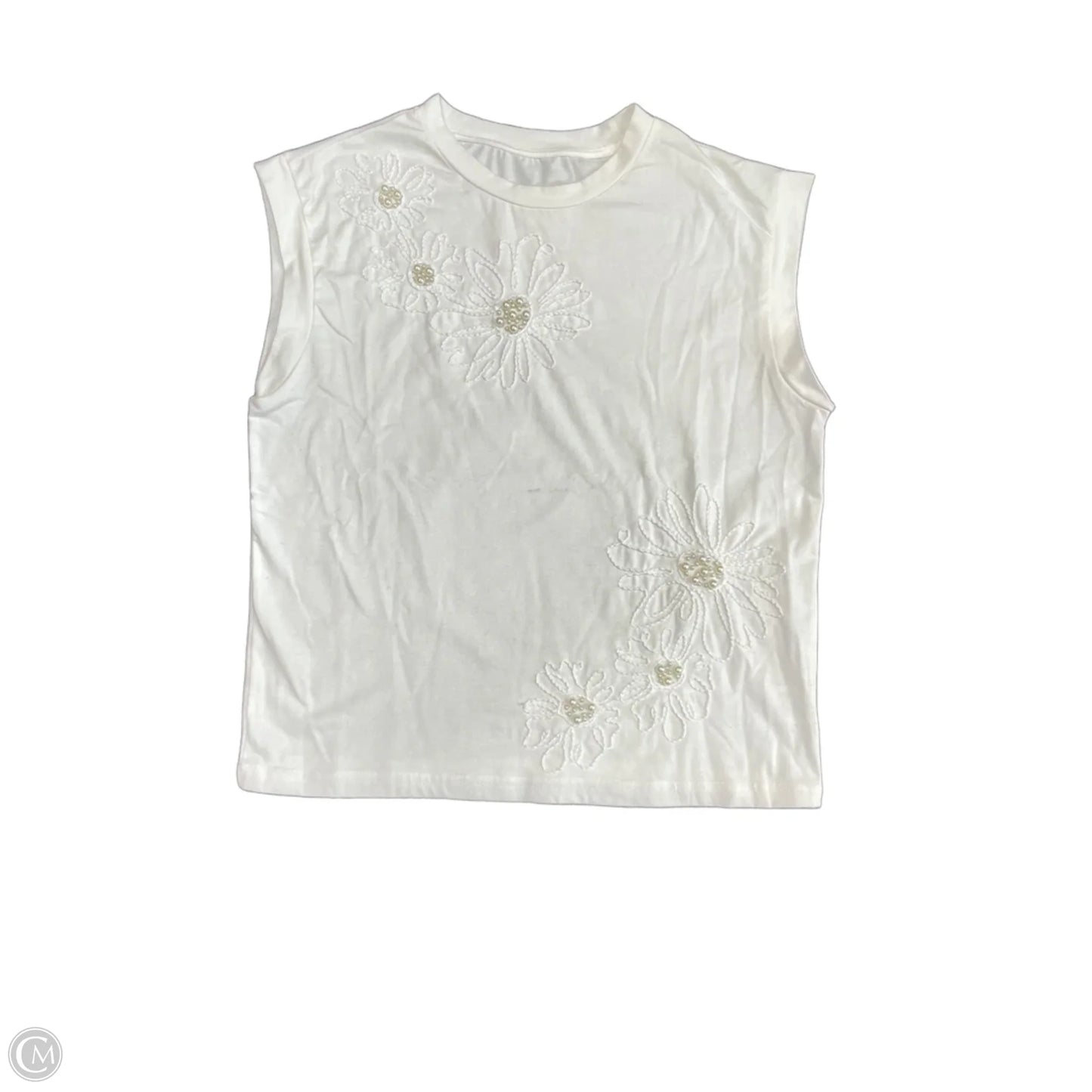 Top Sleeveless By Clothes Mentor In White, Size: M