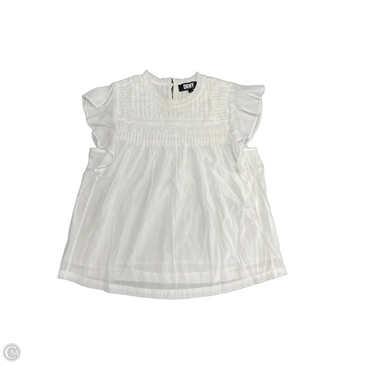 Top Short Sleeve By Dkny In White, Size: M