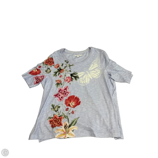 Top Short Sleeve By Chicos In Blue, Size: Xl