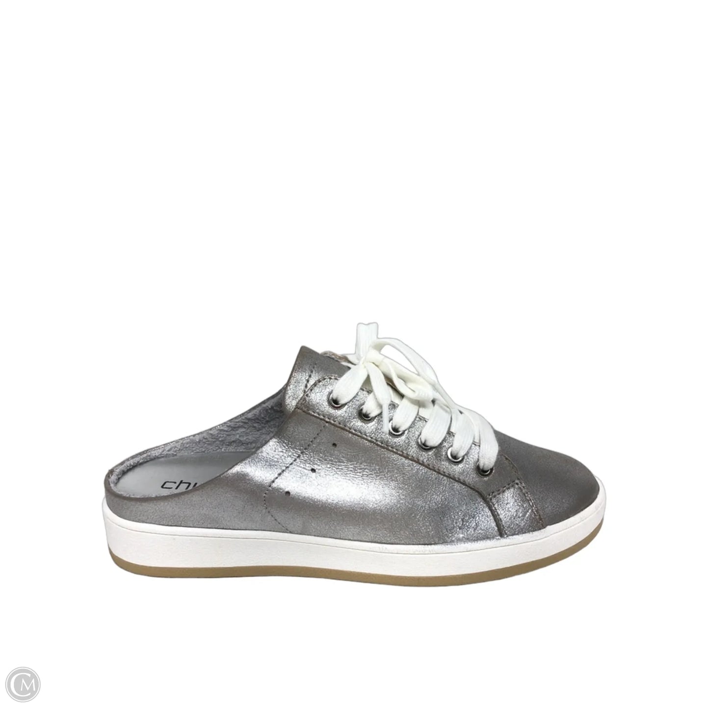 Shoes Sneakers By Chicos In Silver, Size: 8