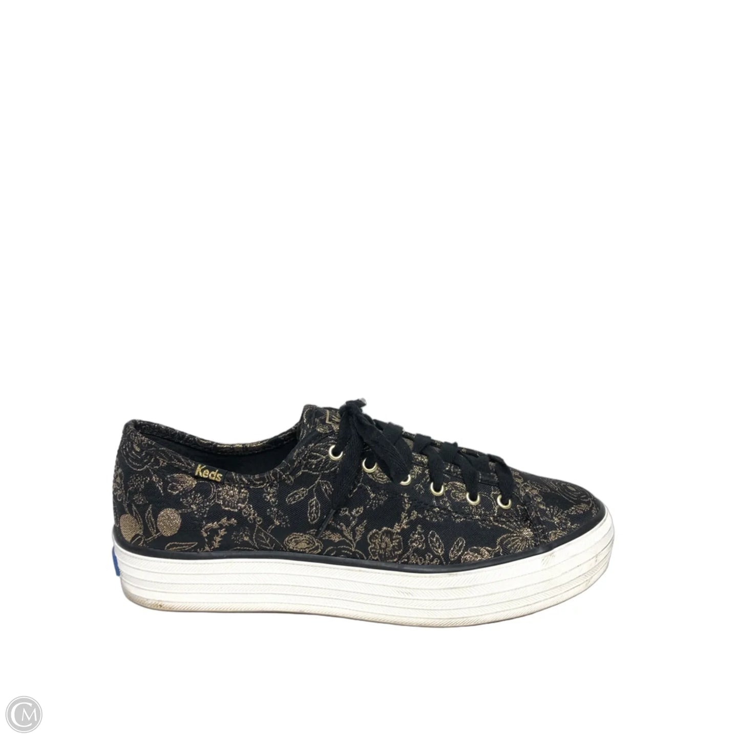Shoes Sneakers By Keds In Black & Gold, Size: 8