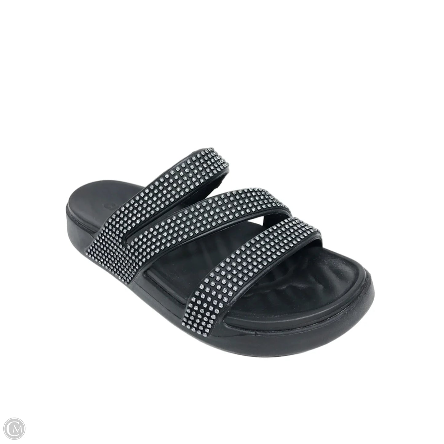 Sandals Heels Wedge By Crocs In Black, Size: 8