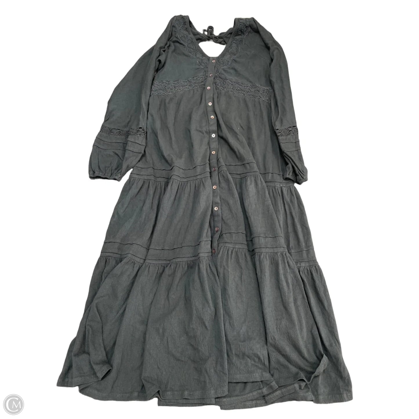 Dress Casual Midi By Lucky Brand In Black, Size: M
