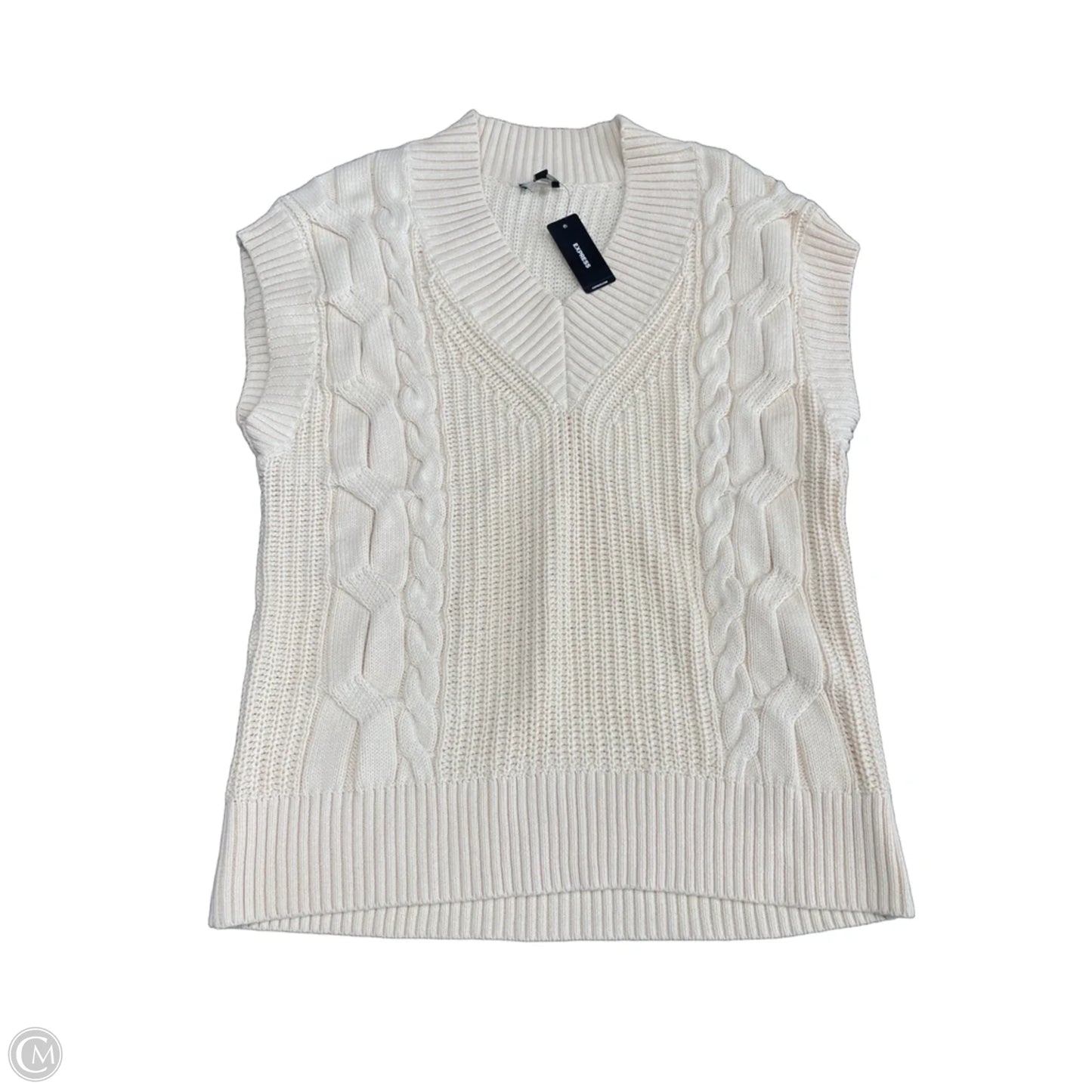 Vest Sweater By Express In Cream, Size: M