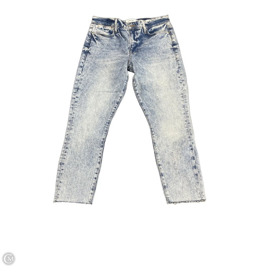 Jeans Cropped By Frame In Blue Denim, Size: 10