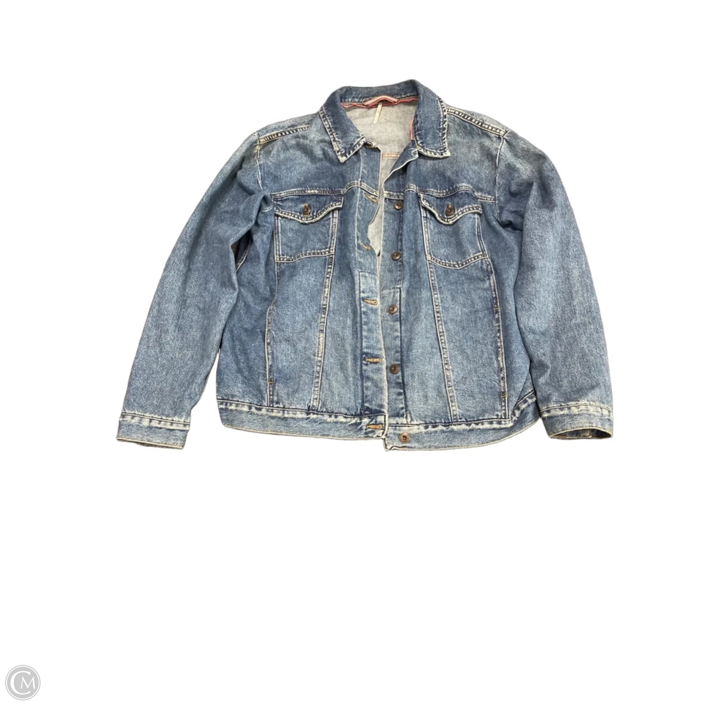 Jacket Denim By Free People In Blue Denim, Size: L