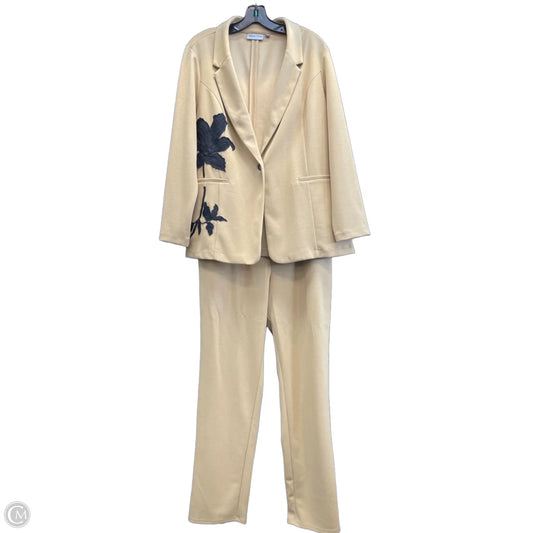 Pants Suit 2pc By Cme In Tan, Size: Xl