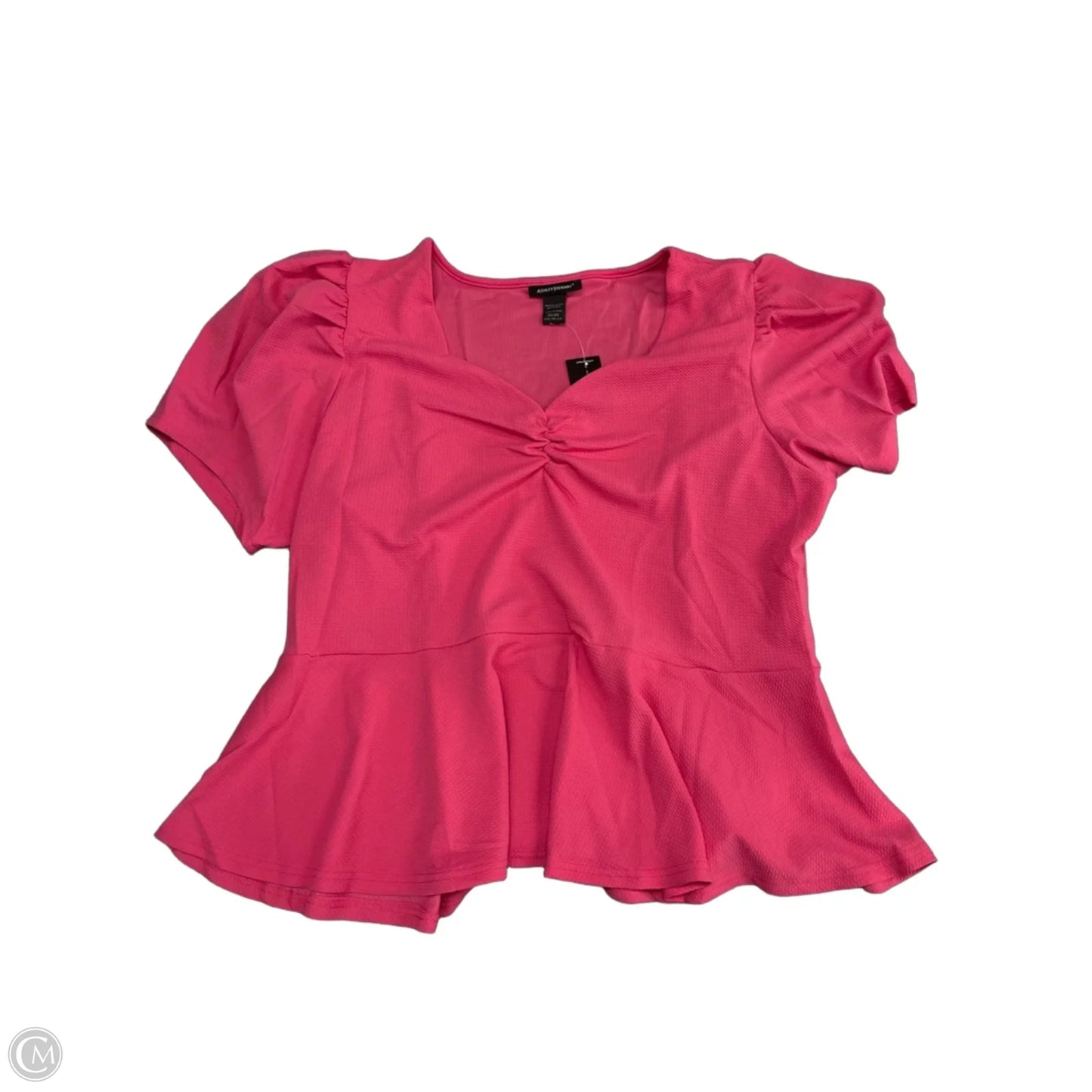 Blouse Short Sleeve By Ashley Stewart In Pink, Size: 4x