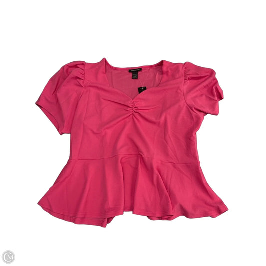 Blouse Short Sleeve By Ashley Stewart In Pink, Size: 4x