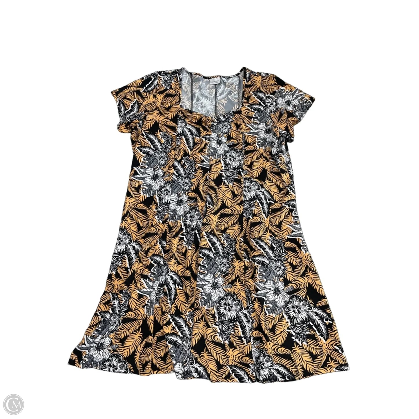 Dress Casual Short By Kim Rogers In Black & Orange, Size: 2x