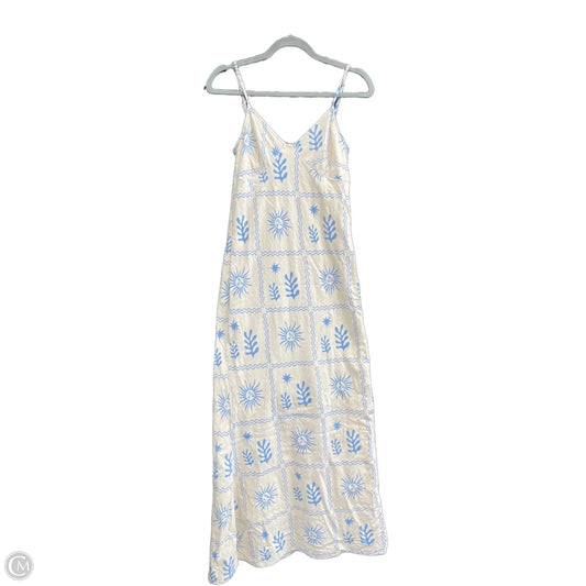 Dress Casual Maxi By Cmc In Blue & Cream, Size: M