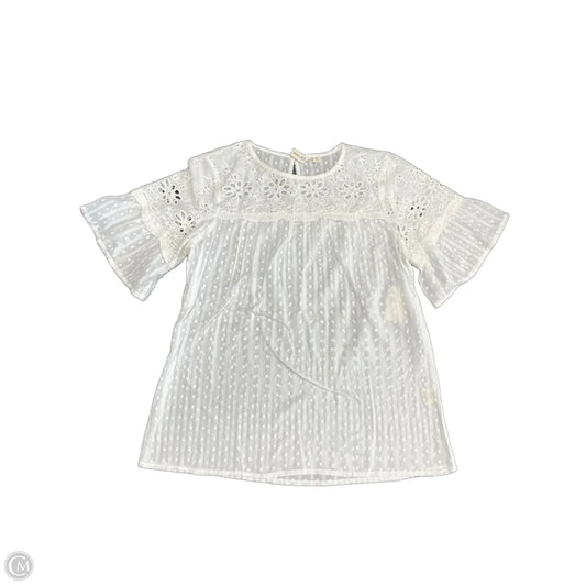 Top Short Sleeve By Studio West In White, Size: S