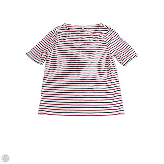 Top Short Sleeve Basic By J. Crew In Blue & Red & White, Size: L