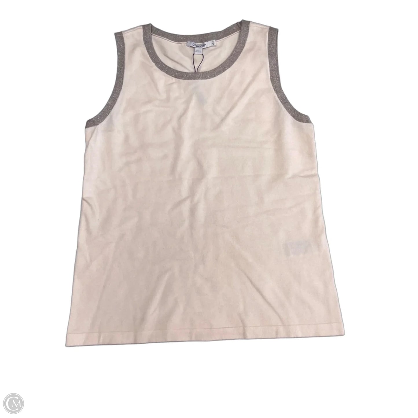 Top Sleeveless By Chicos In Beige, Size: S