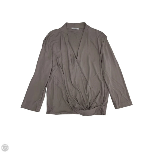 Blouse 3/4 Sleeve By Cmb In Taupe, Size: L