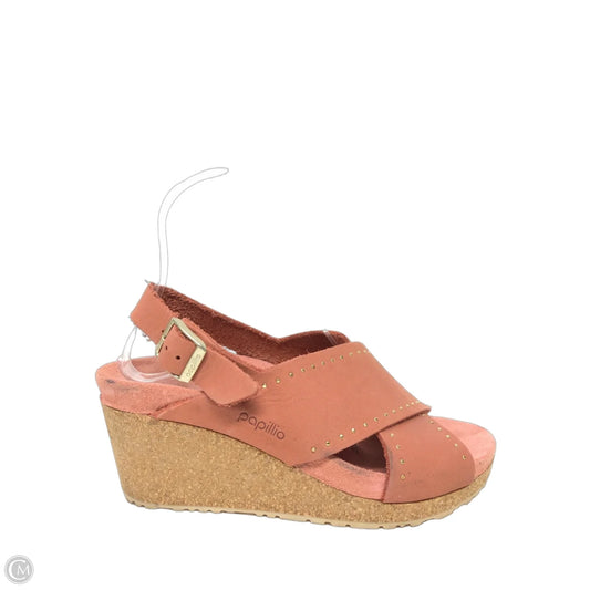Sandals Heels Wedge By Birkenstock In Coral, Size: 5