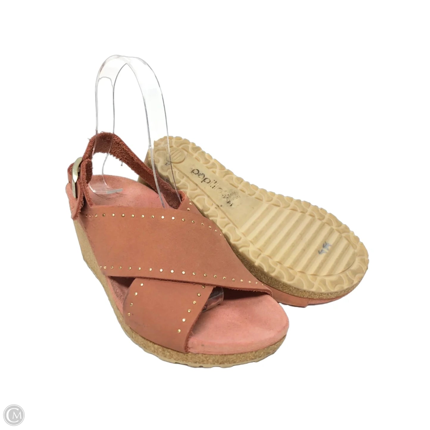 Sandals Heels Wedge By Birkenstock In Coral, Size: 5